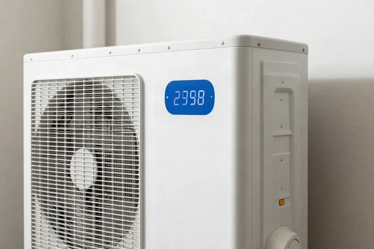 Heat pump water heater installed in a garage for energy efficiency