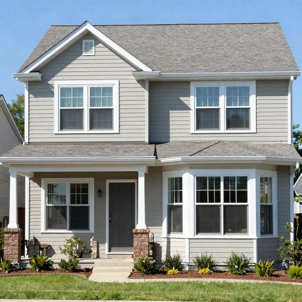 Different window types visible on the exterior of a suburban American home