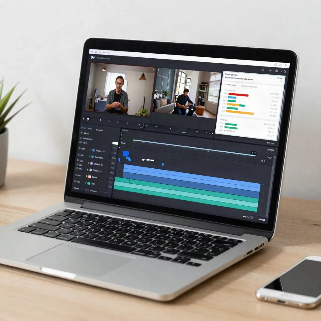 Video editing dashboard showing multiple short-form clips in a content production workflow