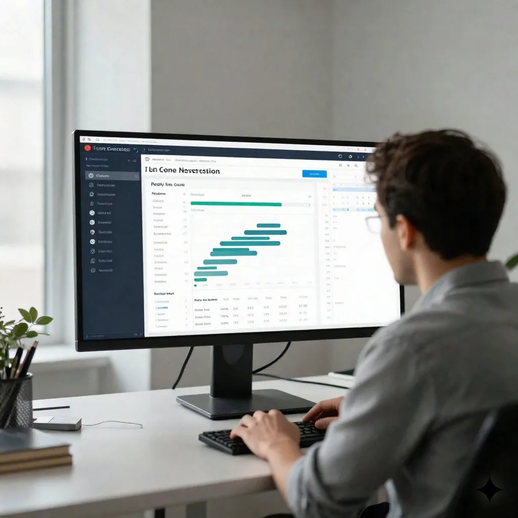 Startup founder reviewing AI agent analytics dashboard showing reply rates and campaign performance metrics