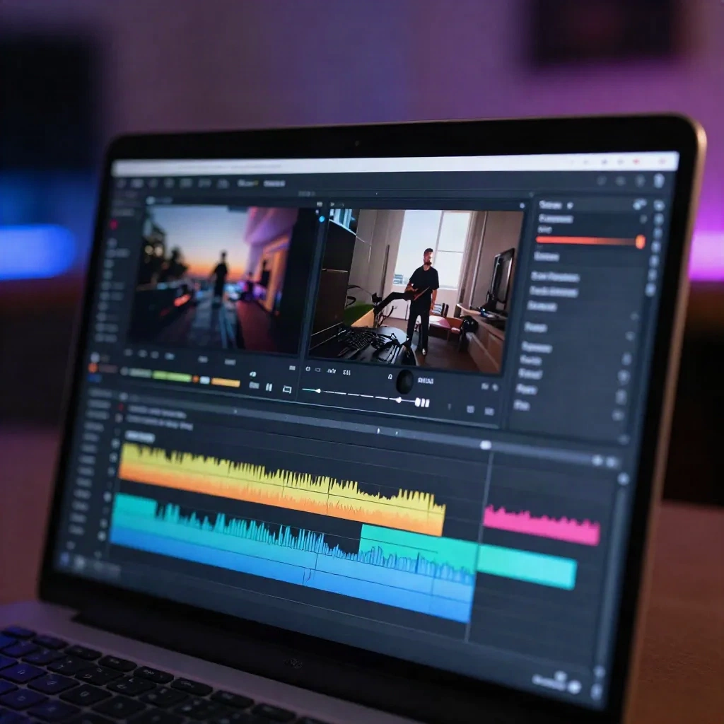 Video editing software showing speed controls and timeline