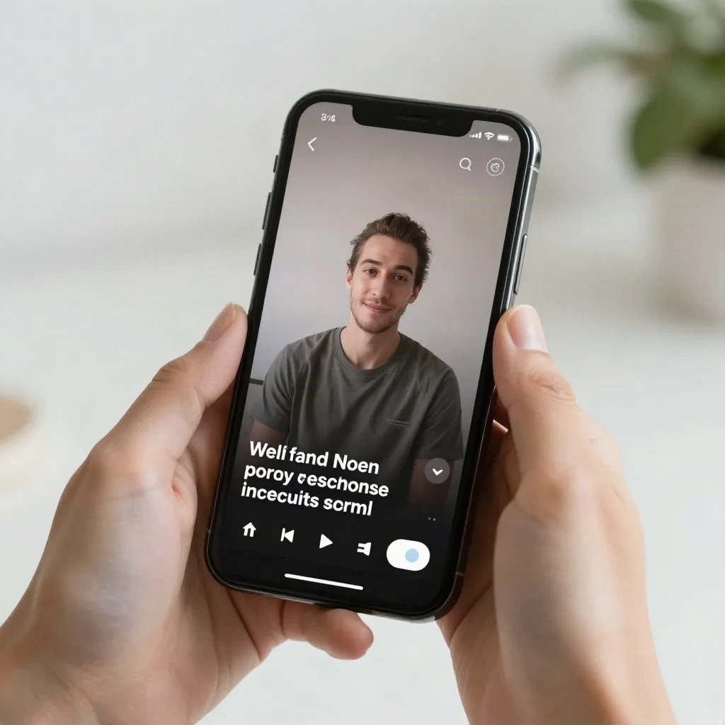 スマートフォンの動画アプリにクローズドキャプションのオン・オフボタンが表示されている