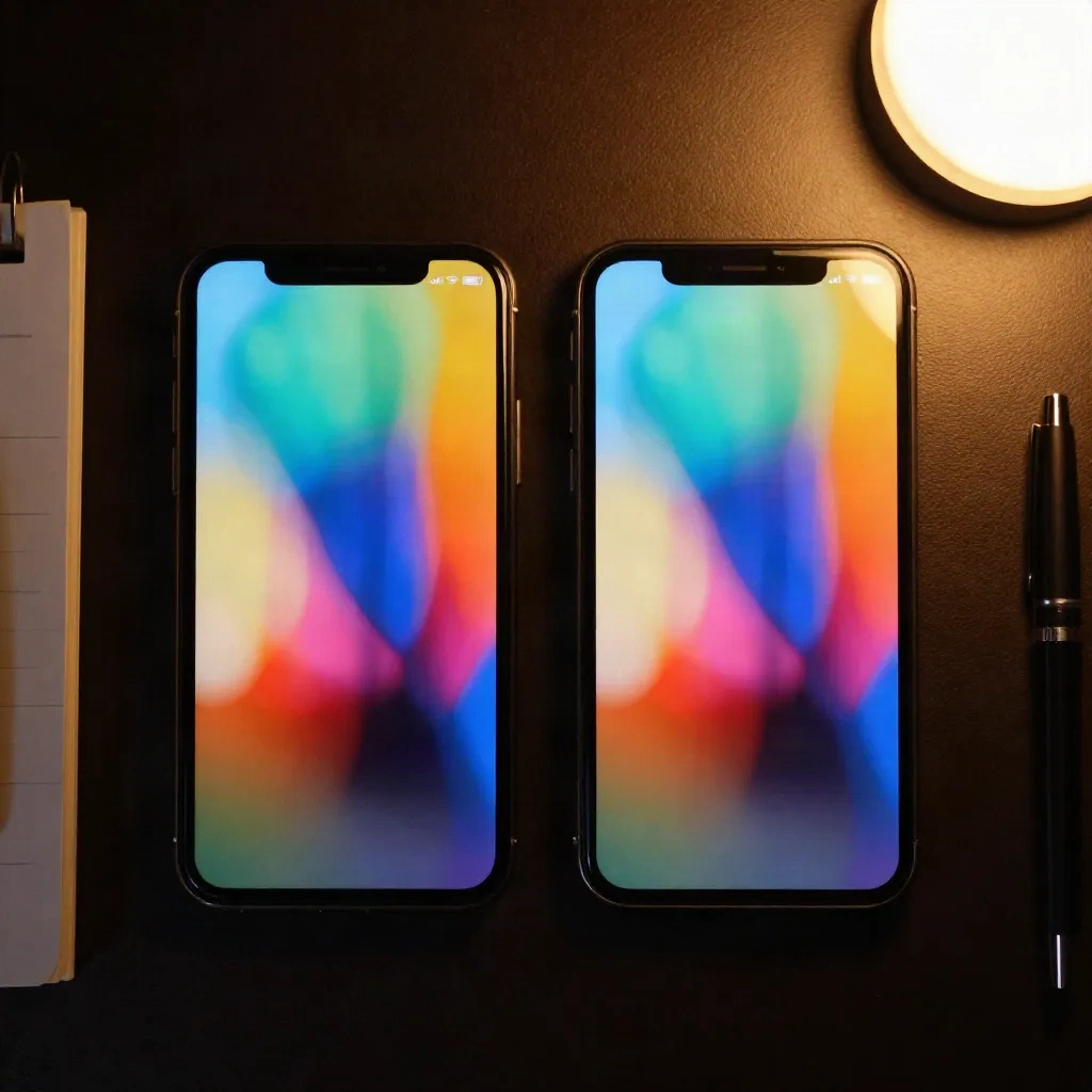 Deux smartphones en format portrait posés côte à côte pour comparer deux montages de Short