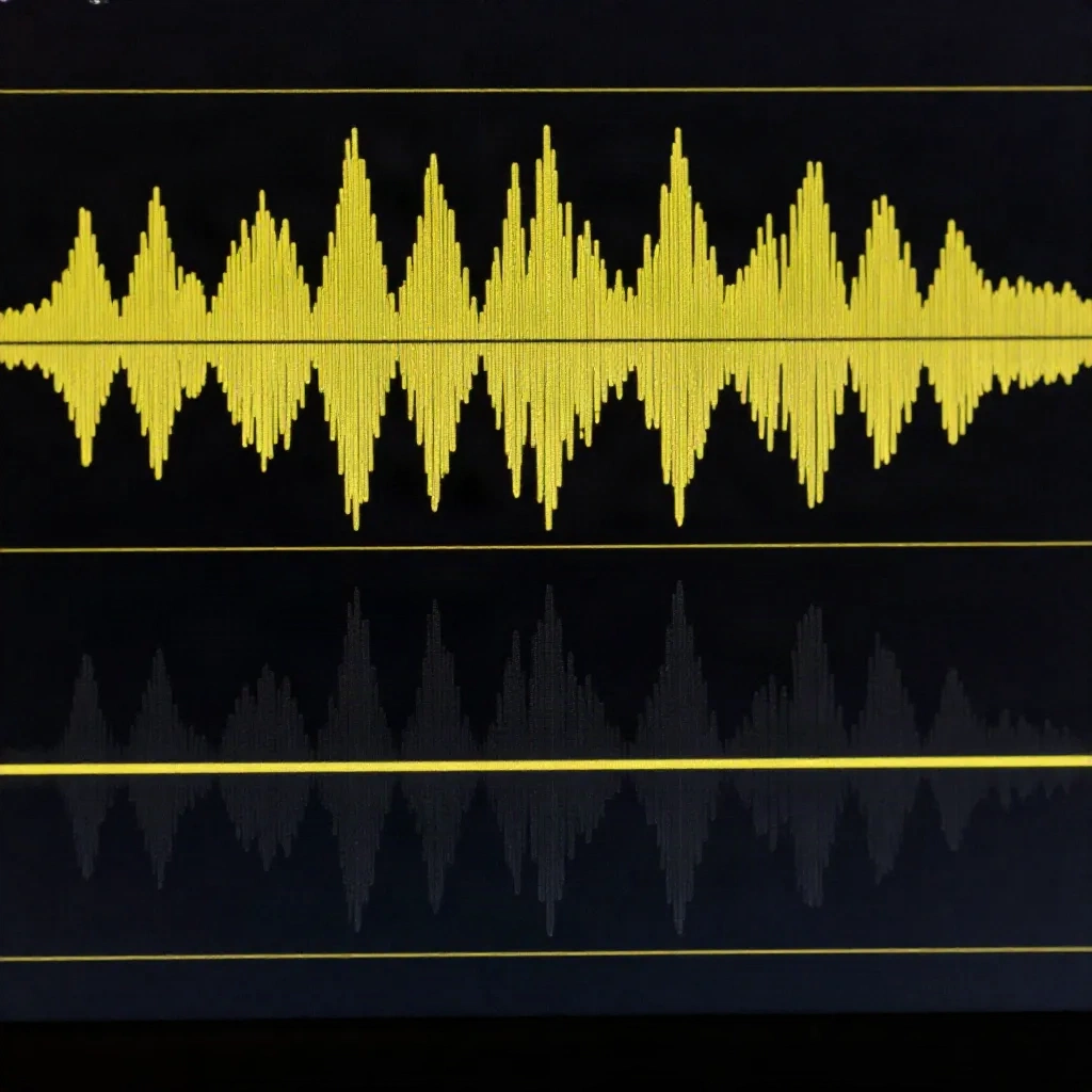 Deux pistes audio affichées sur un moniteur, l'une avec un plancher bruité et l'autre avec un plancher propre