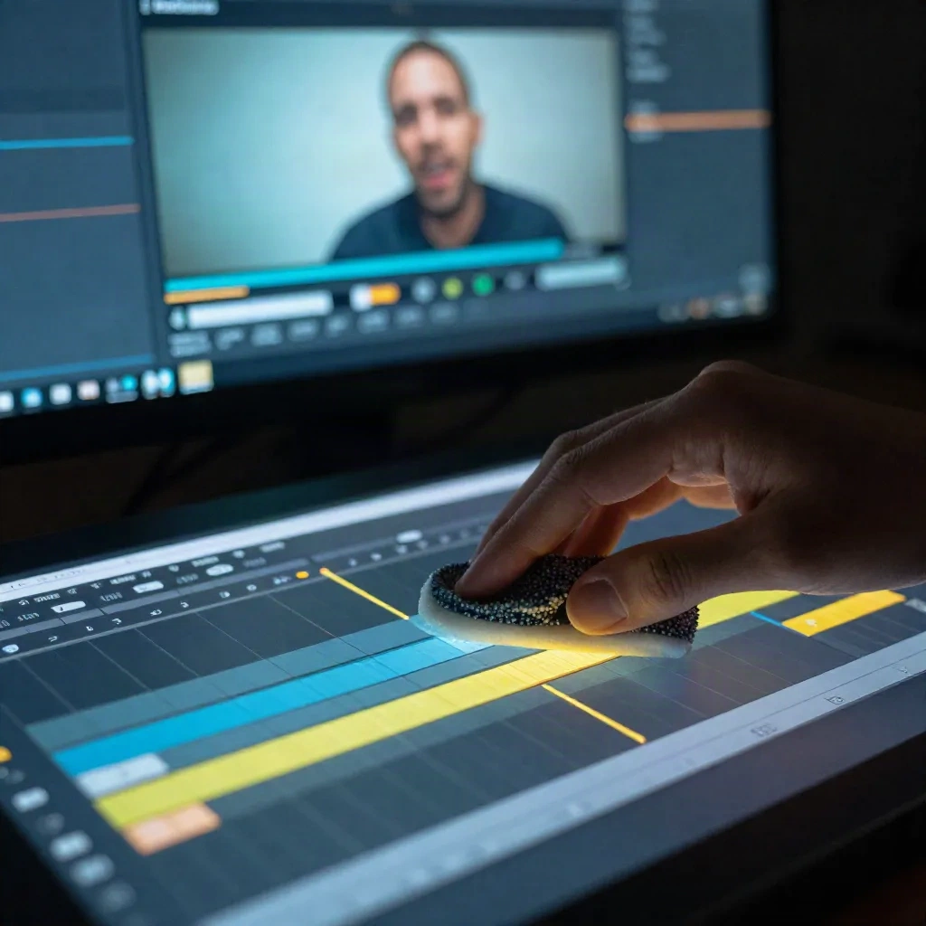 Scrubbing a video timeline to find where a spoken line starts