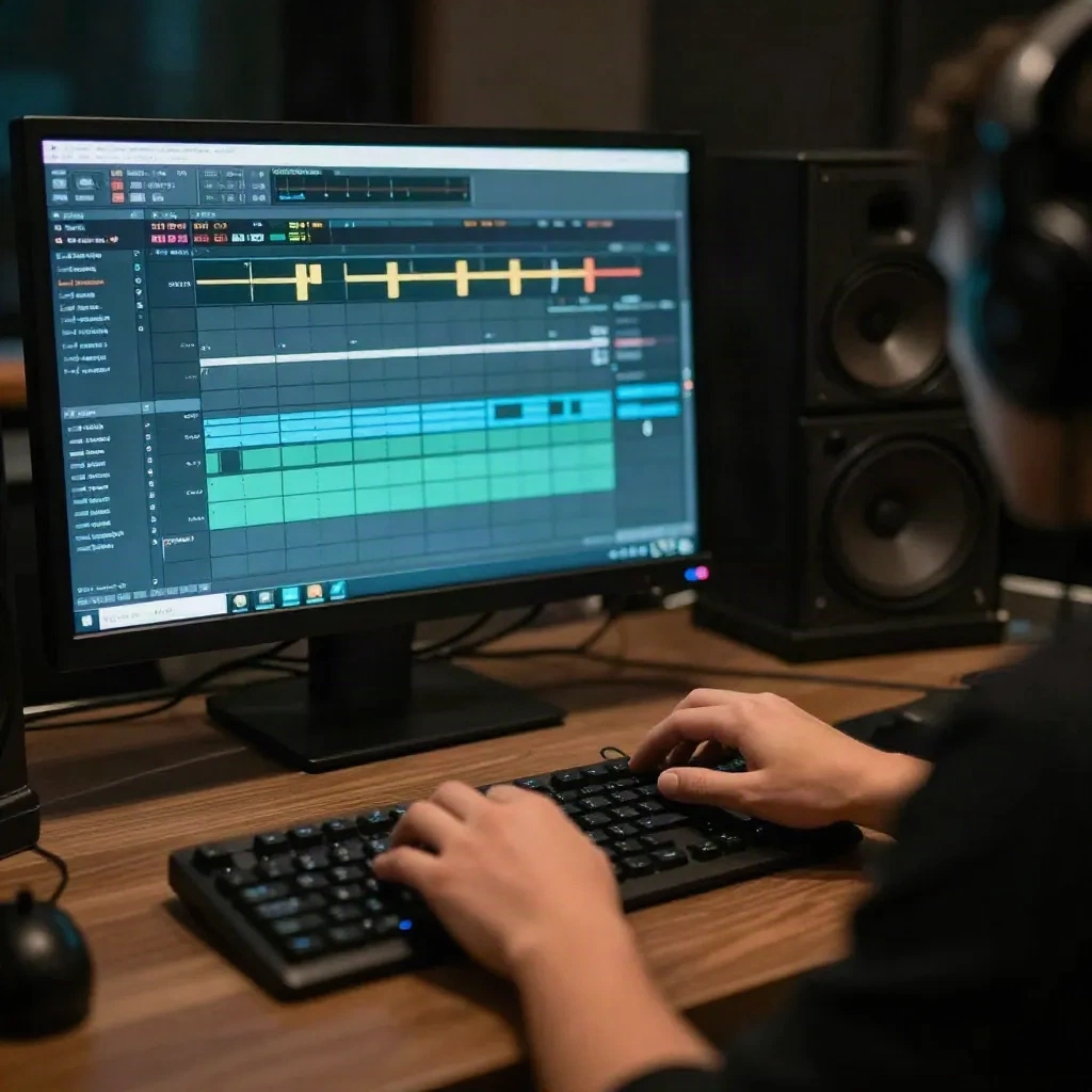 Toningenieur an EQ-Einstellungen in einer professionellen DAW-Umgebung