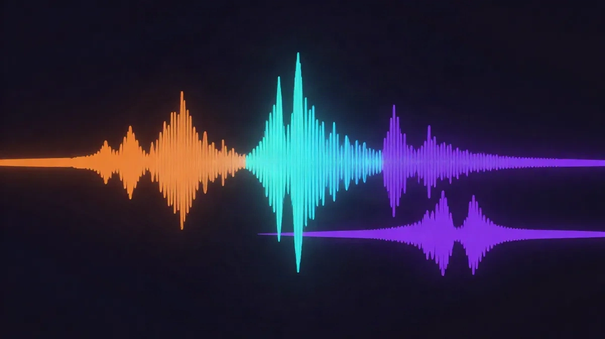 Stem separation visualization showing vocal track isolating from instrumental layers in audio software