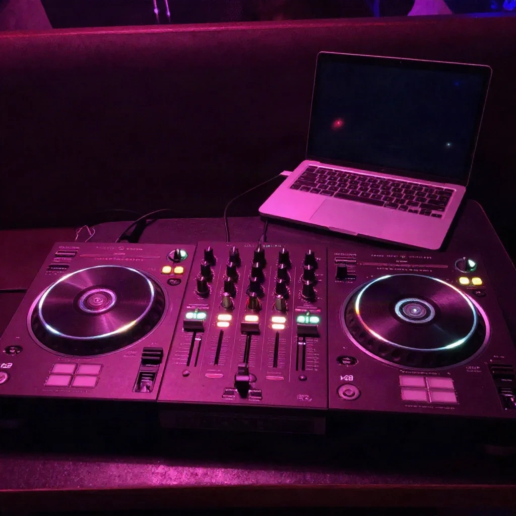 ライブでステムをミックスするために設定されたDJコントローラー