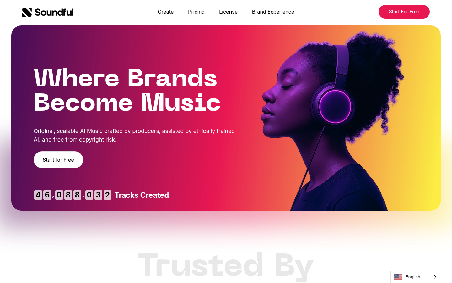 Soundful-Startseite: Where Brands Become Music, Oktober 2026