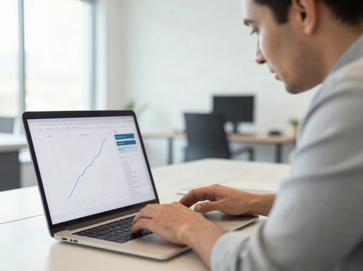 Manager marketing ops che verifica un avviso di performance campagna segnalato da un assistente marketing IA