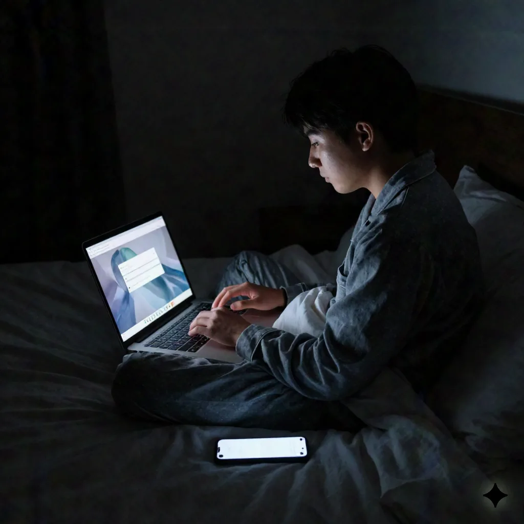 An on-call engineer checking a laptop alert at 3am, the scenario an incident-response agent is built to intercept