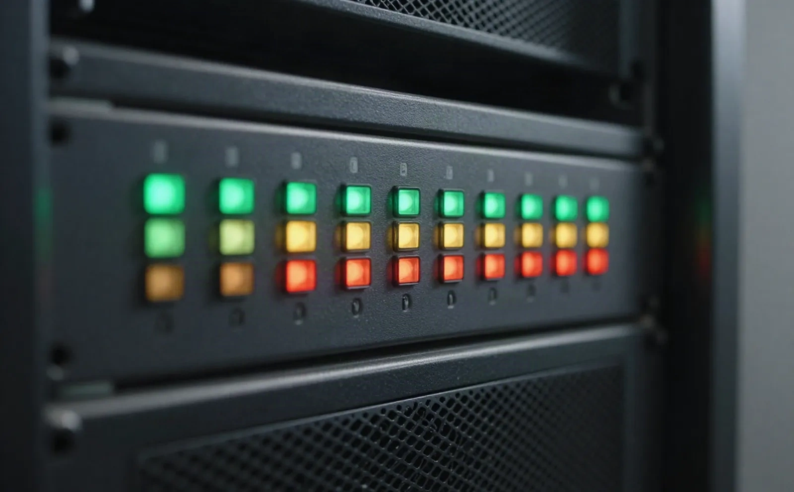 Server rack status lights shifting from green to red during an automatic rollback