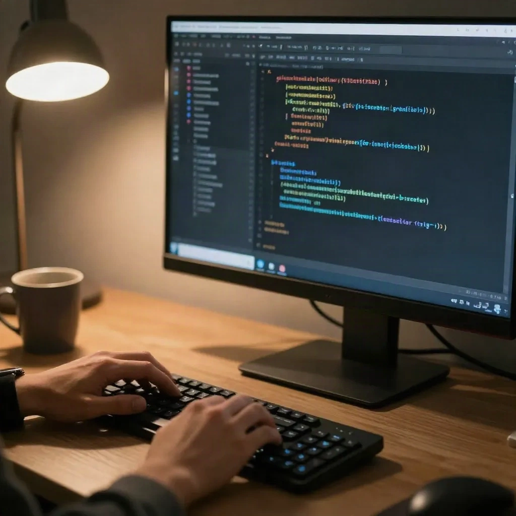 Developer reviewing AI-generated code diff in a dark theme editor