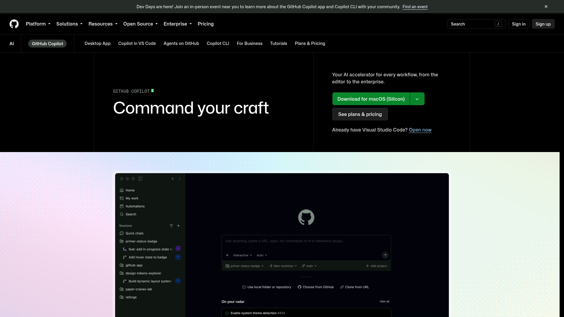 GitHub Copilot Logo auf darklem Hintergrund