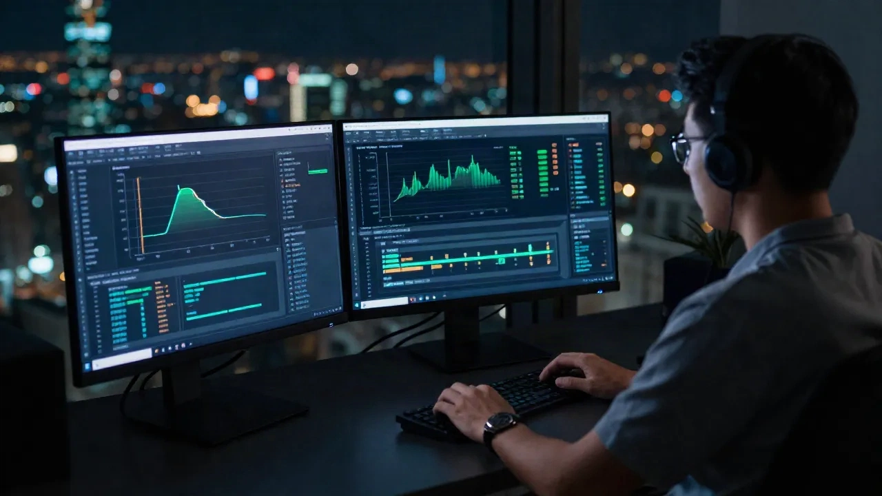 Pipeline di deployment software con quattro stage e indicatori chiave