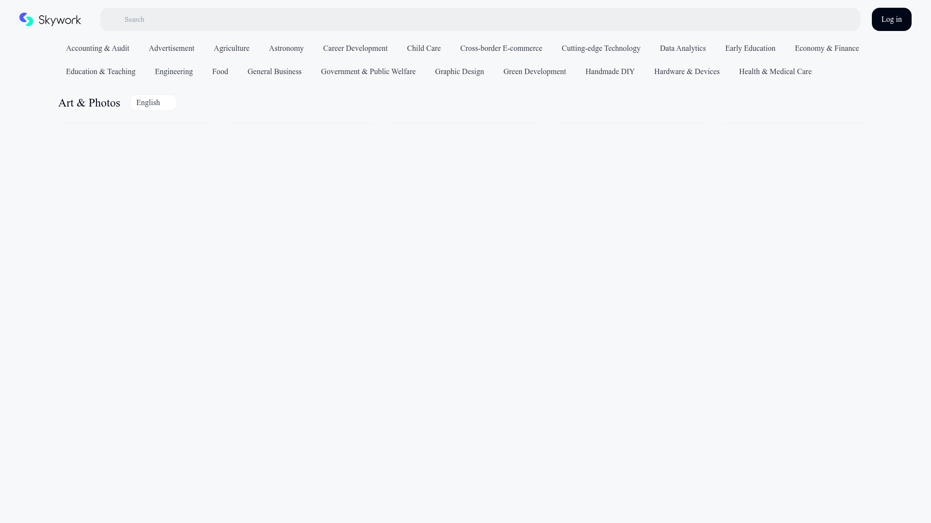 Skywork AI Slides agent landing page showing AI-generated presentation deck creation