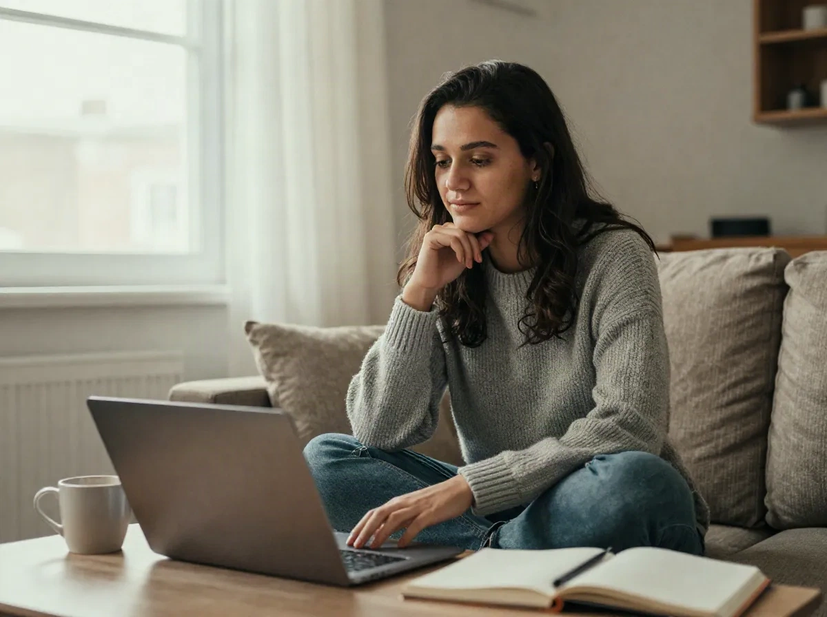 Recent graduate reviewing notes on a laptop while weighing early career options